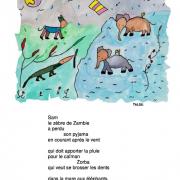 Eve Cazala- Texte Sam le zèbre de Zambie-dessin de Talou