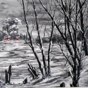Rose Lévesque peinture L'hiver au Québec